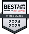 Award badge for Hansberry & Wagoner, PLLC, recognized in the 2024-2025 United States law rankings.